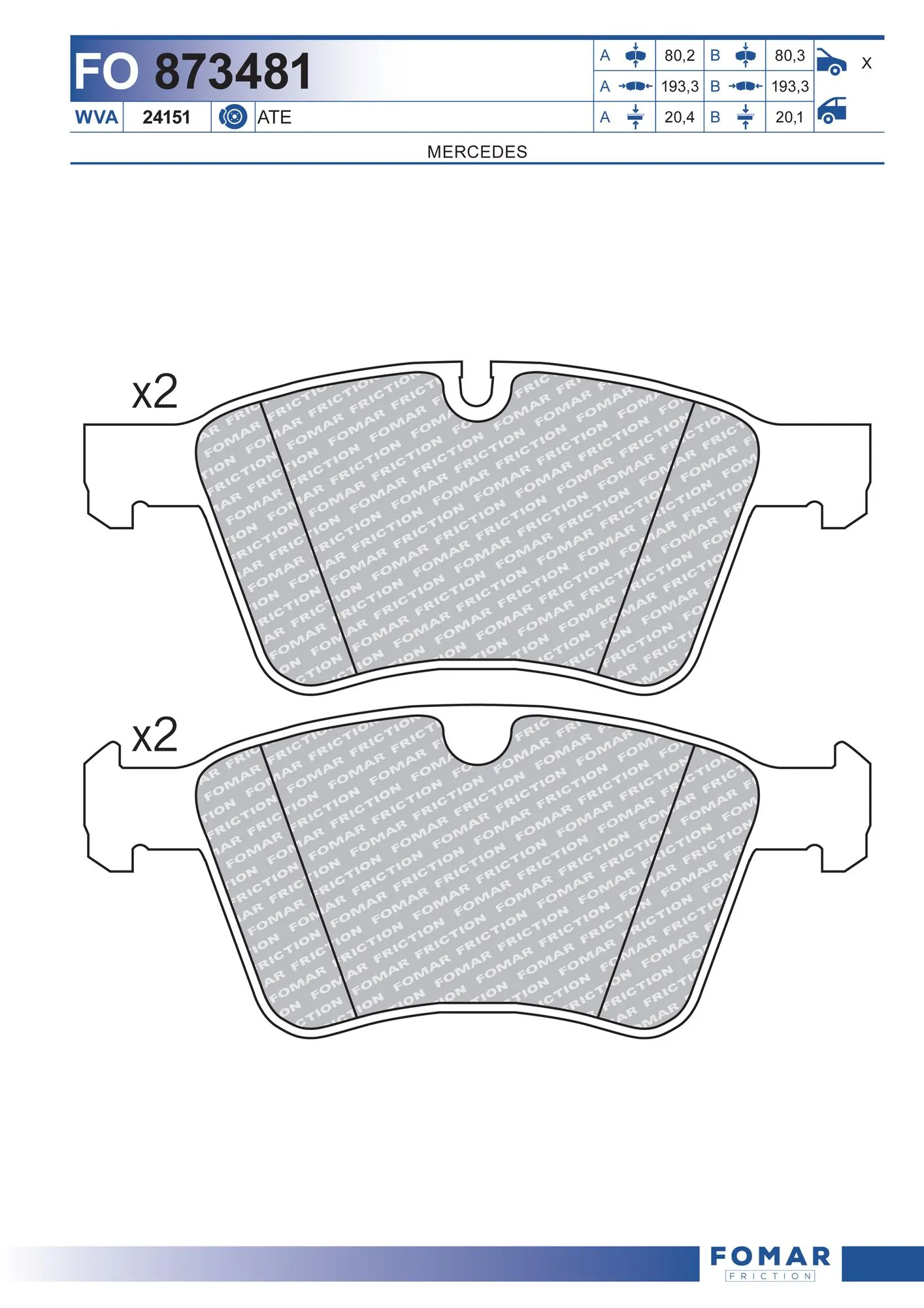 Brake Pad Set, disc brake